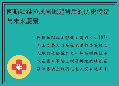阿斯顿维拉凤凰崛起背后的历史传奇与未来愿景